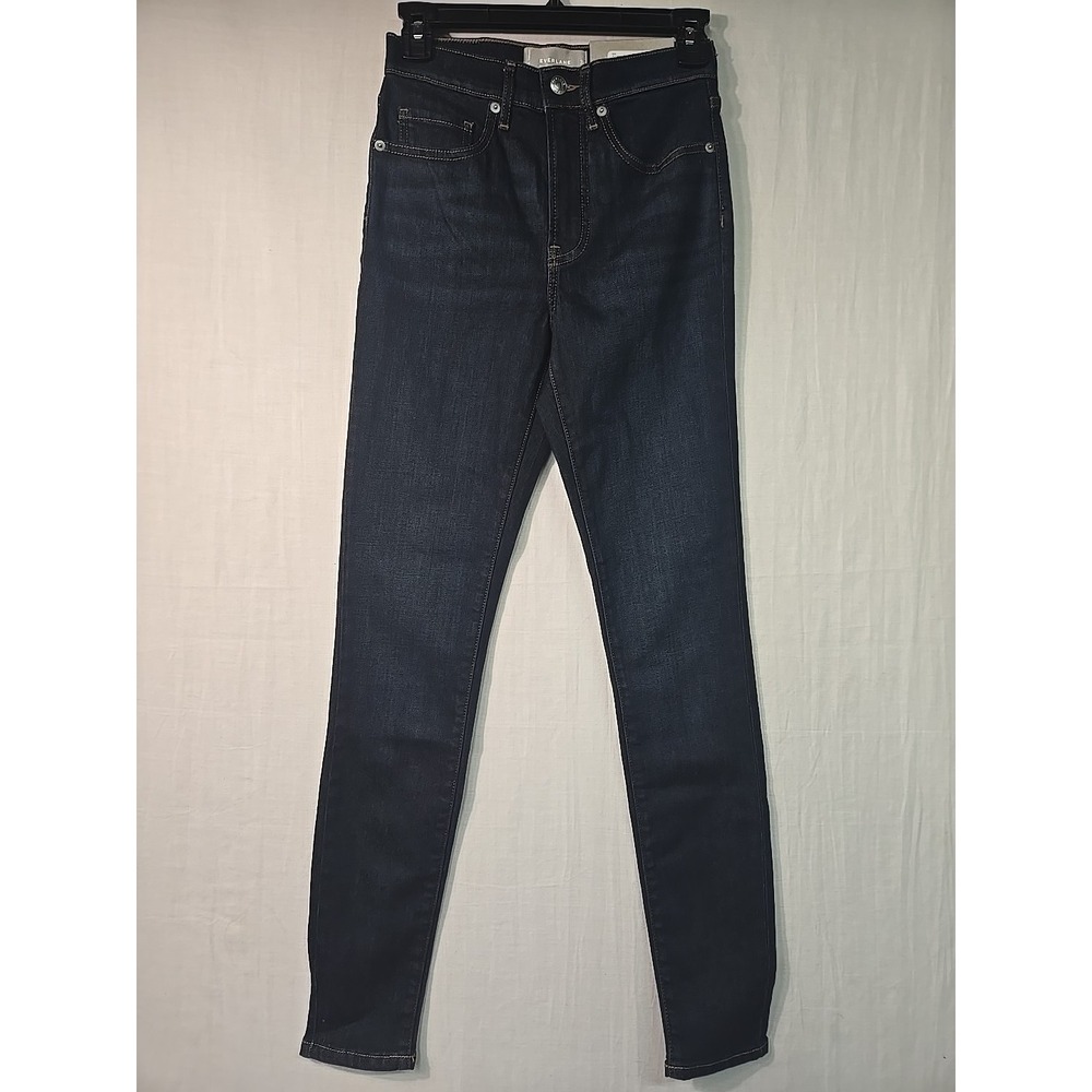 NWT Everlane The High Rise Skinny Jean Stretch Dark Wash Denim Size 24 Tall